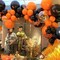 Orange Black and Metallic Silver Balloons Garland Arch Kit, 146 Pcs Latex Balloons with Confetti for Birthday Party Graduation Father's Day Anniversary Bachelorette Party Decoration